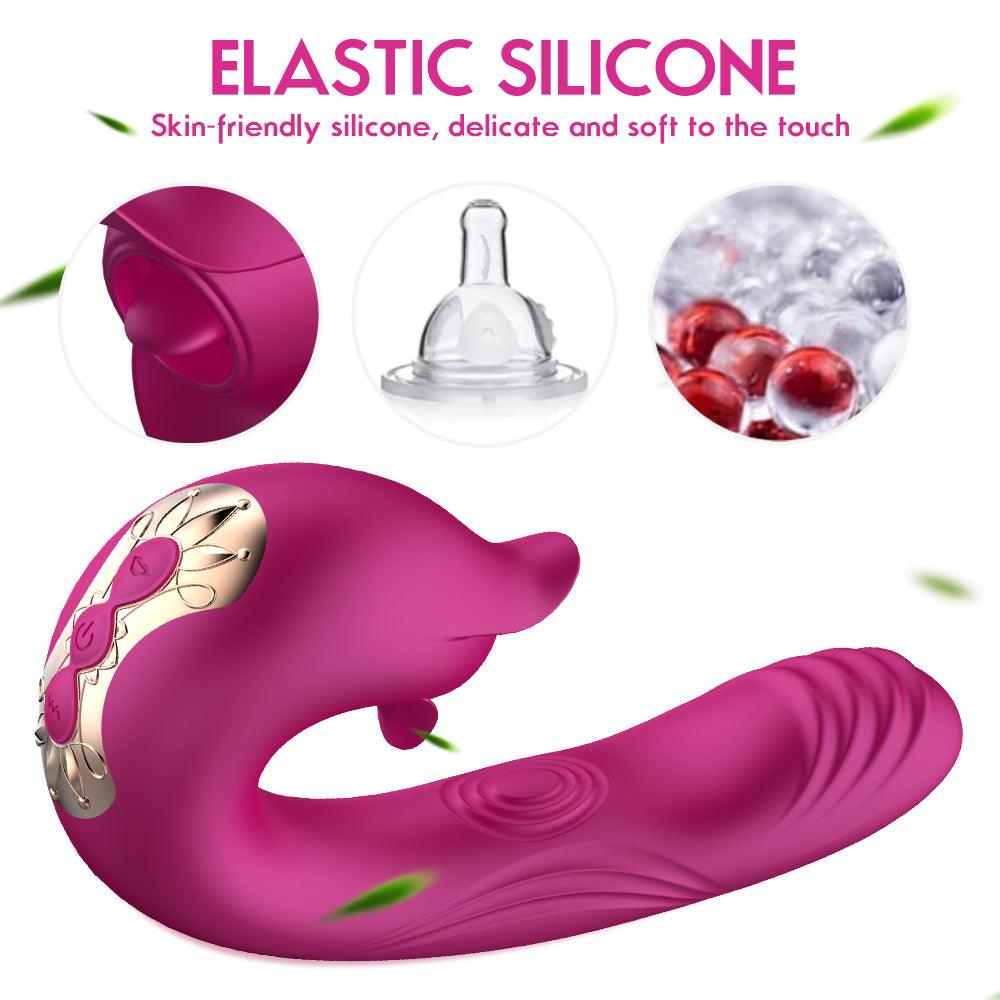 Clitoral Stimulation 3in1 Tongue Licking Vibrating Flapping Vibrator - propinkup