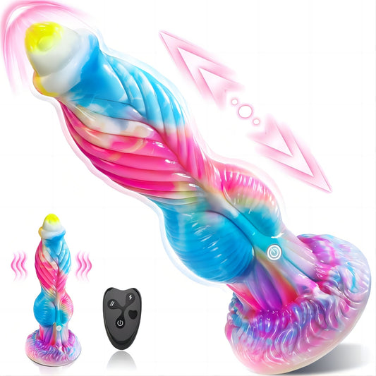 Plus Size Monster Dildo Vibrator 3 in 1 Remote Sex Toy for Woman 10.2 inch - propinkup