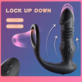 10 Thrusting Vibrating Anal Plug Prostate Massager With Cock Ring Wnd Remote Control Anal Vibrator - propinkup