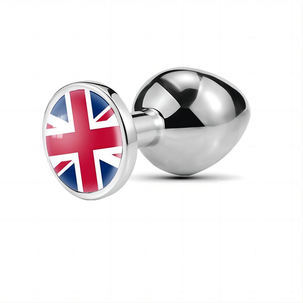 World Cup Flag Glass Rhinestone Anal Plug Aluminum Alloy Expansion Stainless Steel Butt Plug Adult Sex Toys - propinkup