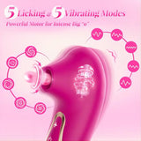 Unique Design Licking & Sucking Vibrator Women Sex Toy Clit Stimulator - propinkup