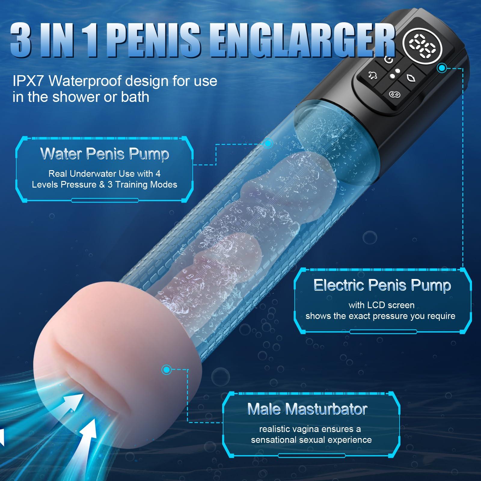 3-in-1 Design 3 Vacuum Suction Automatic Suction Penis Pump - propinkup