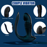 3 Telescopic 12 Vibrations Prostate Massager Remote Control Anal Plug Anal G-Spot Vibrator - propinkup