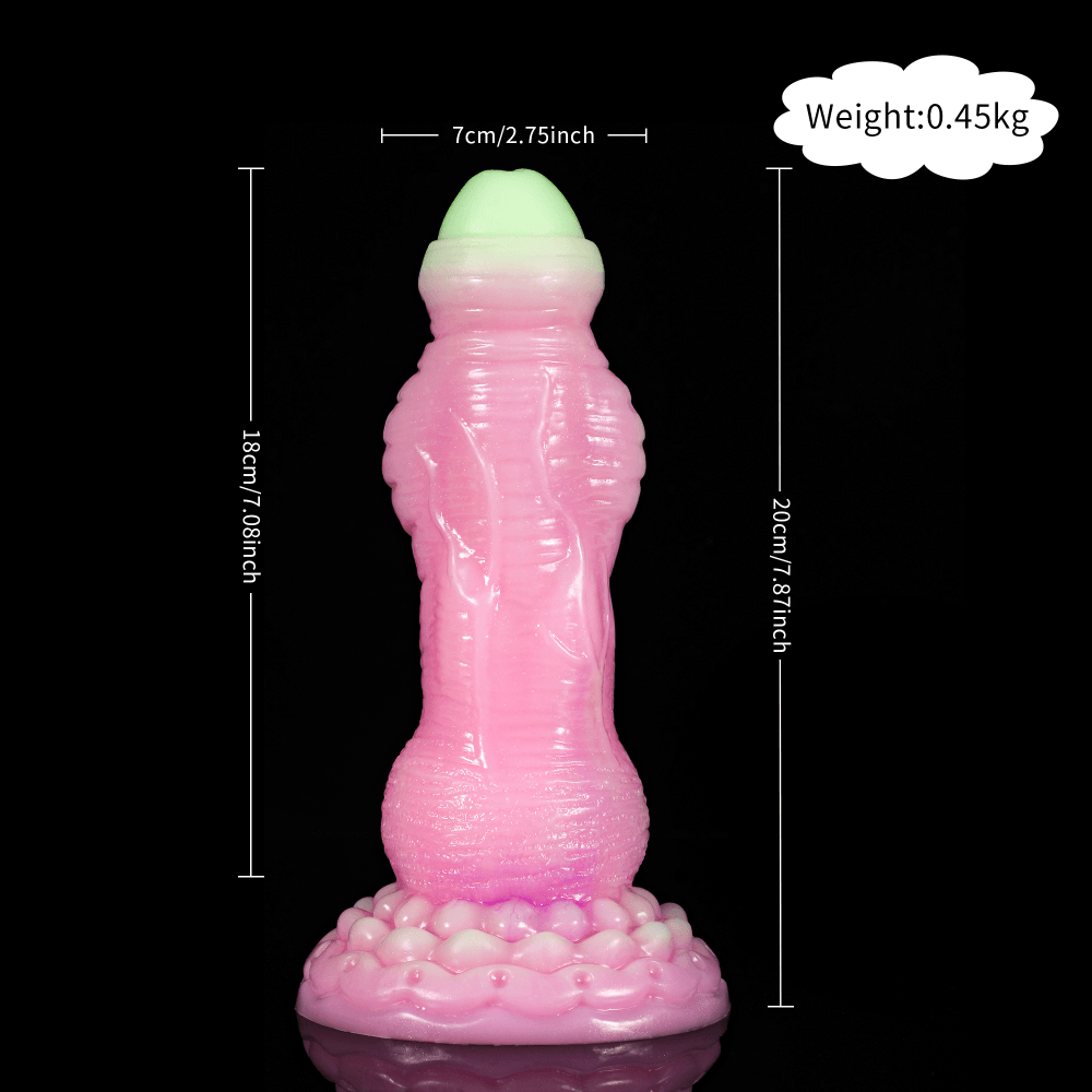 Fluorescent Silicone Monster Dildo Mixed Color Anal Plug with Strong Suction Cup - propinkup