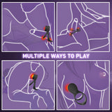 7-Mode Vibration Stimulating Tongue Double Cock Ring for Couple Play - propinkup