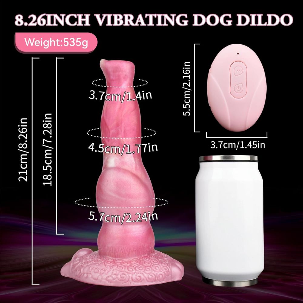 Thursting K9 Dog Dildo with Knot 8.2" Realistic Thick Monster Dildos Remote G-Spot Vibrator Anal Toy Women Sex Toys