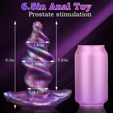 Large Fantasy Silicone Butt Plug 6.5" Spiral Wearable Dildo Plugs Unicorn Dildos Adult Sex Toys for Anal Training