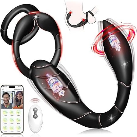 Scorpion 3 in 1 Cock Ring Prostate Massager Anal Vibrator with 9 Vibrating Modes Adult Anal Sex Toys