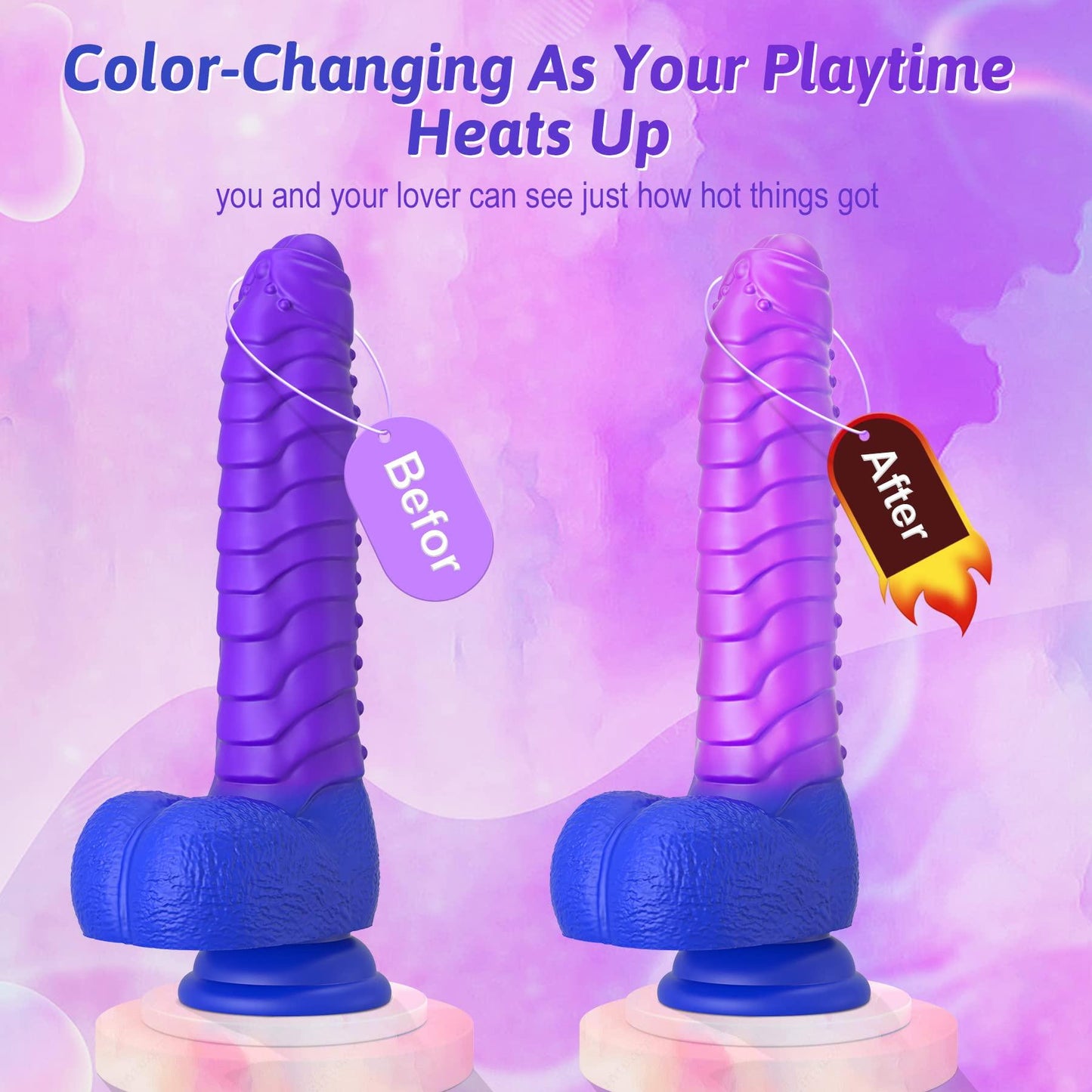 Absalom Caterpillar Color-Changing Telescopic Dildo with Intelligent Heating Function & 3 Thrusting 5 Vibrating Modes Woman Sex Toy - propinkup