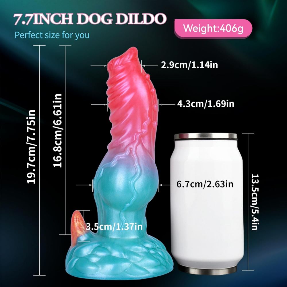 7.3in Realistic Monster Dog Dildos with Knot Fantasy Dildo with Suction Cup Silicone Animal Penis Adult Sex Toy