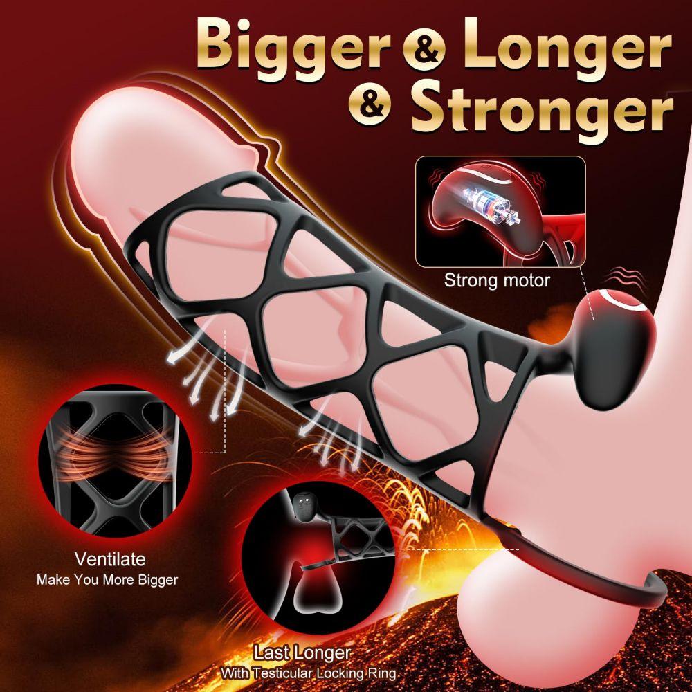 Male Penis Vibrator Vibrating Cock Ring Penis Sleeve Adult Sex Toys for Delay Ejaculation Erection Enhancement - propinkup