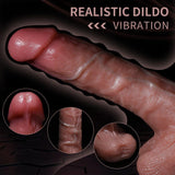 Plus Size Realistic Dildos Thrusting Dildo Vibrator with 5 Thrusting Modes 9.5 Inch - propinkup