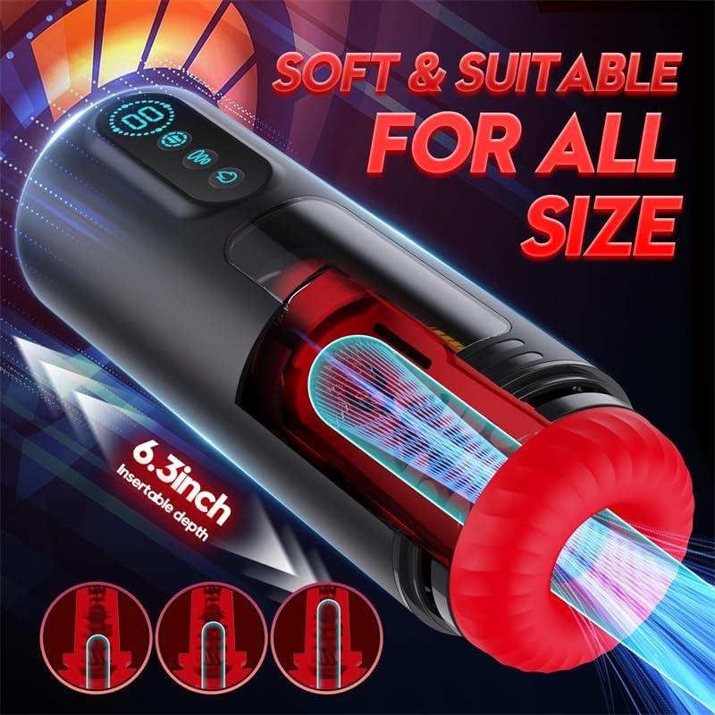 Automatic Male Masturbator 9 Vibrating Modes Male Heating Stroker LCD Display - propinkup