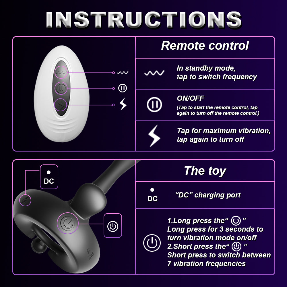 Cock Ring for Couples 7 Vibration Modes Penis Vibrator Penis Ring - propinkup