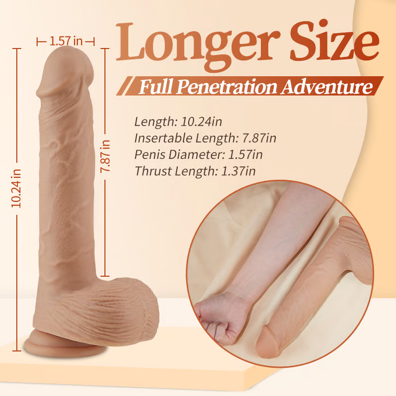 Dildo réaliste pliable avec 5 poussées, 7 vibrations et ventouse