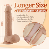 Dildo réaliste pliable avec 5 poussées, 7 vibrations et ventouse