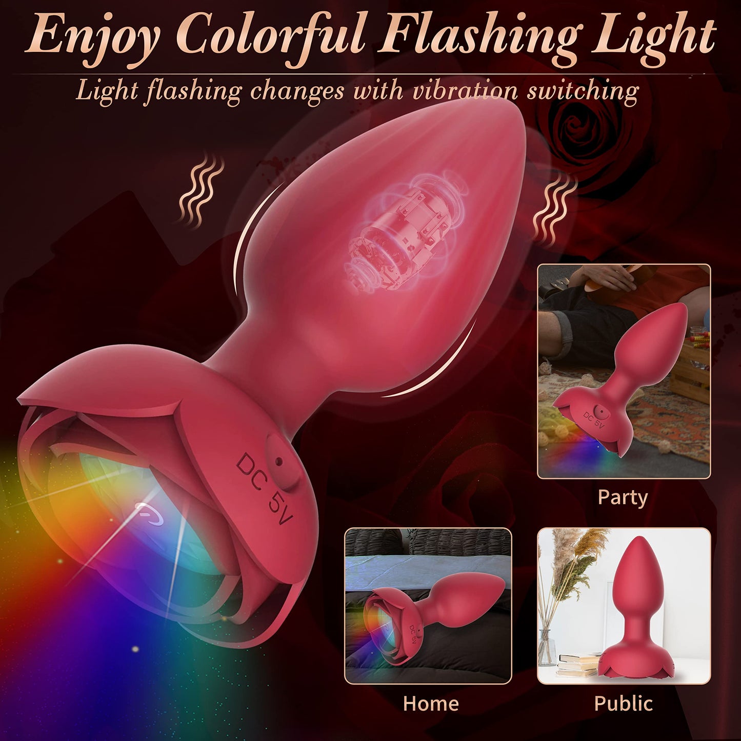 Laura Rose Vibrating Butt Plug Light Up With 7 Vibrations & Remote Control - propinkup