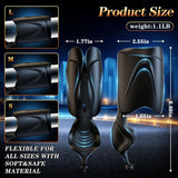 Penis Vibrator 2-Motor Penis Glans Training 10-Vibration Modes Penis Sleeve Male Masturbation Cup - propinkup