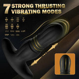 Ribbed Head 7 Thrusting 7 Vibration Anal Prostate Massager - propinkup