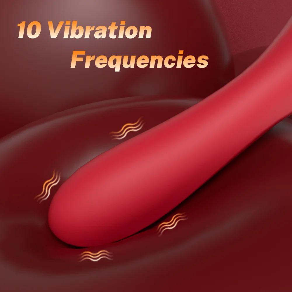 Rose Kiss 10 Biting & 10 Licking G-Spot Vibrator Female Oral Sex Vibrators - propinkup