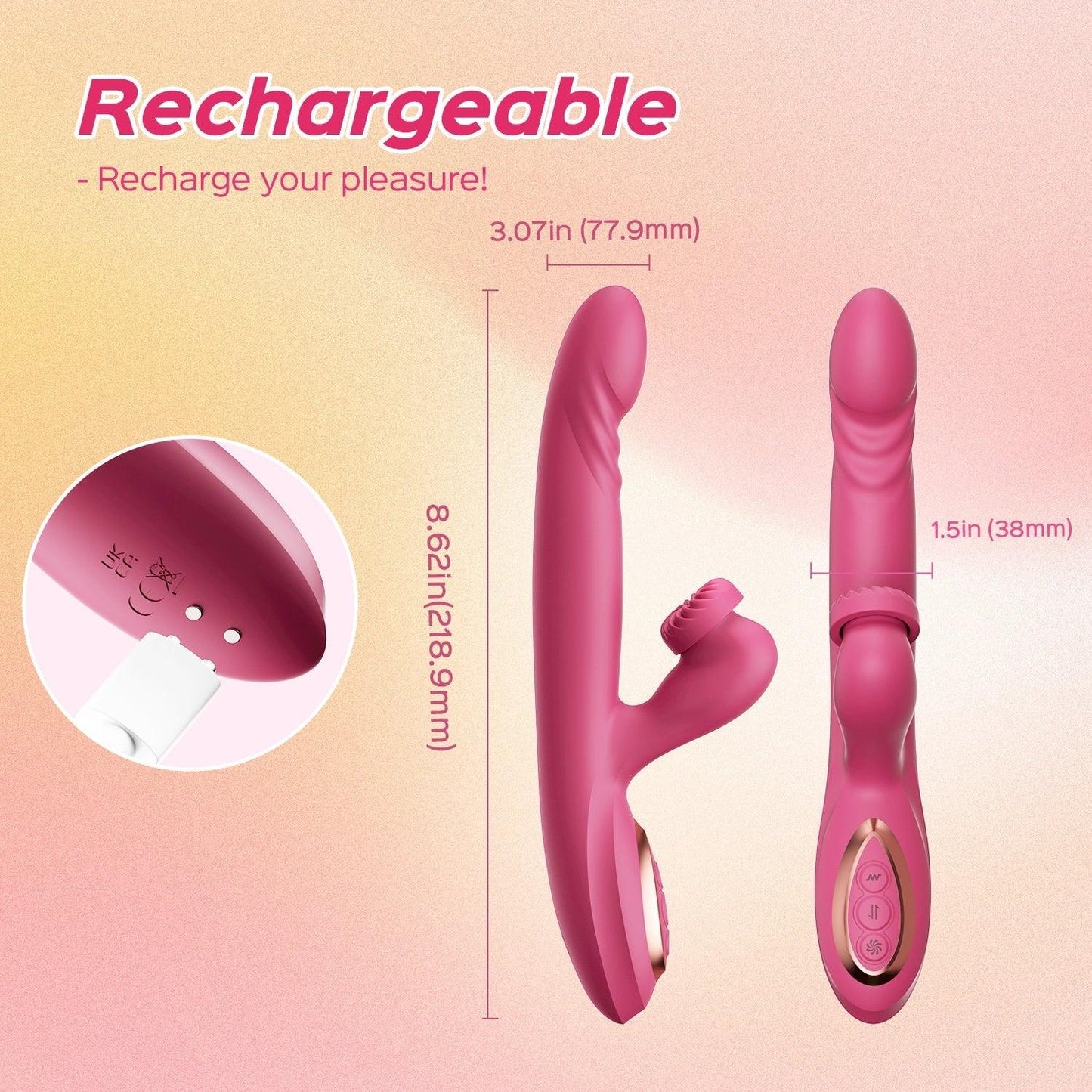 Vortex - Thrusting& Rotating G-Spot Vibrator Clitoral Stimulator for Woman - propinkup