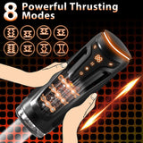 Male Masturbators Cup with 9 Vibrating & 8 Thrusting & 2 Heating Modes - propinkup