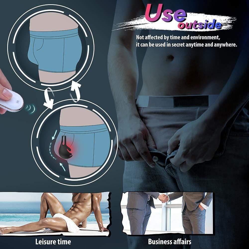 S-HANDE 1.29-Inch 9-Speed Vibrating Penis Ring with Testicles Teaser - propinkup