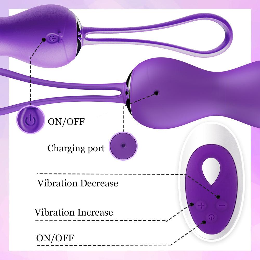 10 Speeds Dual Kegel Exercise Weights Ben Wa Balls Remote Control - propinkup