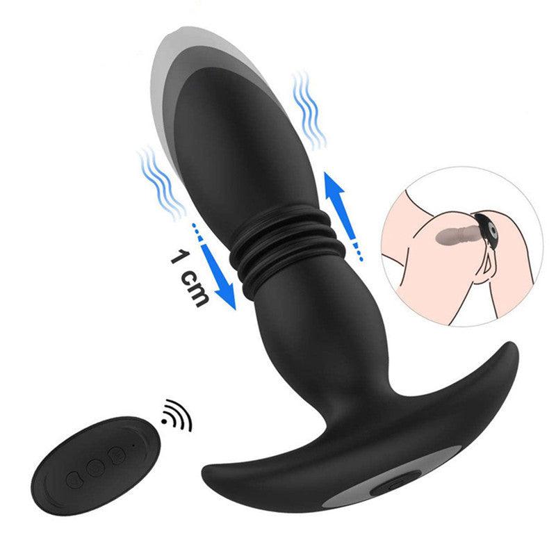 7 Thrusting 7 Vibration 3 Folds Male Anal Prostate Massaging Butt Plugs - propinkup