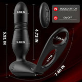 Alston Low Noise 10 Thrusting & Vibrating Double Cock Rings Silicone Prostate Massager - propinkup