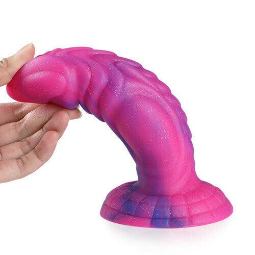 Monster Design Starry Huge Dildo Plus Size Liquid Silicone Dildos with Suction Cup - propinkup