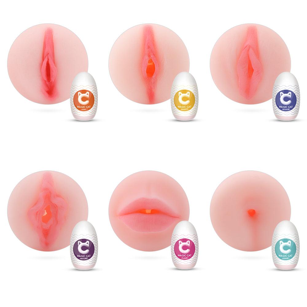 Magic Cat Easy Beat Male Masturbator Anal Oral Vagina Set of 6 Variant Texture - propinkup