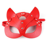 Cosplay Face Mask Fox Bunny Cat PU leather Rivet Punk Style - propinkup