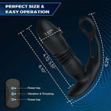 SAUL Glans 3 Thrusting & 12 Vibrating Cock Rings Prostate Massager - propinkup